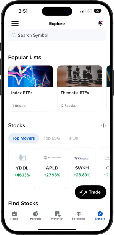 Guia de navegação do GlobalTrader